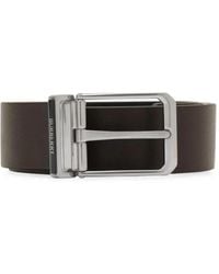 Burberry - Omkeerbare Leren Riem Met Logo - Lyst