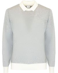 Eleventy - Polo-collar Ribbed-trim Sweater - Lyst