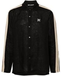 Palm Angels - Logo-Embroidered Linen Shirt - Lyst