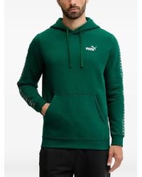 PUMA - Logo-Print Tape-Detail Hoodie - Lyst