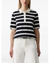GANT - Striped Short-Sleeve Polo Shirt - Lyst
