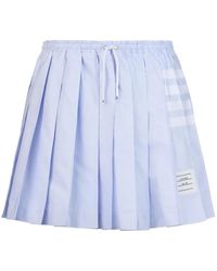 Thom Browne - Oxford 4-Bar Drawstring Pleated Mini Skirt - Lyst