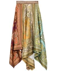 ALÉMAIS - Gonna Midi Clemenza Asimmetrica Con Stampa Paisley - Lyst