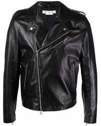 Off-White c/o Virgil Abloh - Diag-Print Biker Jacket - Lyst