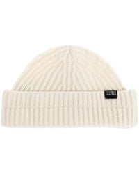 MM6 by Maison Margiela - Ribbed-Knit Logo-Patch Beanie Hat - Lyst