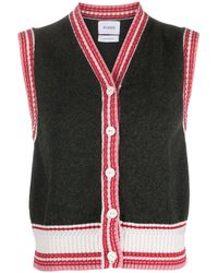 Barrie - Stripe-detail Sleeveless Cashmere Vest - Lyst