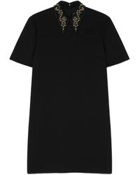 Versace - Minivestido Acampanado De Crepé De Lana - Lyst