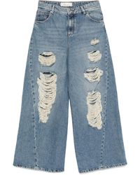 Blumarine - Vaqueros deshilachados con efecto envejecido - Lyst