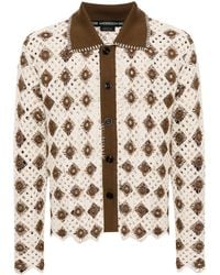 ANDERSSON BELL - Crochet-knit Cotton-blend Cardigan - Lyst