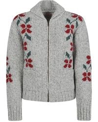 Filson - Zipped Floral-Embroidery Cardigan - Lyst