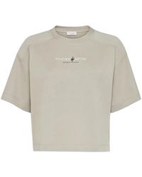 Brunello Cucinelli - Slogan-Print Cotton T-Shirt - Lyst