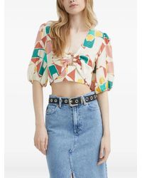 Ba&sh - Aymar Abstract-Print Crop Top - Lyst