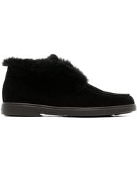 Santoni - Slip-On Shearling Loafers - Lyst