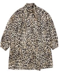 Bimba Y Lola - Leopard-Print Pussy-Bow Mini Dress - Lyst