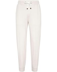 Brunello Cucinelli - Drawstring-waist Tapered Track Trousers - Lyst