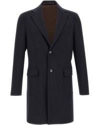 Barba Napoli - Flap-Pocket Half-Belt Coat - Lyst