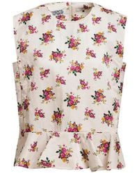 Essentiel Antwerp - Klara Floral-Print Ruffled Top - Lyst