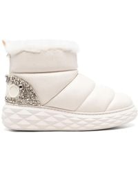 Jimmy Choo - Nappa Leather Crystal Shearling Boots - Lyst