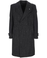 L.B.M. 1911 - Herringbone-Pattern Double-Breasted Coat - Lyst