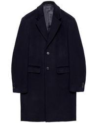 Prada - Single-Breasted Wool And Cashmere Coat - Lyst