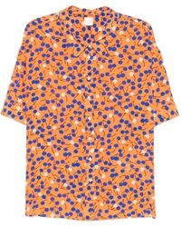 Aspesi - Cherry-Print Short-Sleeve Blouse - Lyst