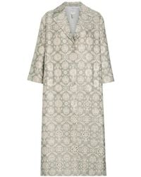 Huishan Zhang - Floral-Brocade Single-Breasted Coat - Lyst