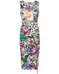 Just Cavalli - Floral-print Ruched Maxi Dress - Lyst