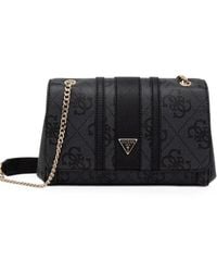 Guess - Noelle Monogram-Print Logo-Plaque Shoulder Bag - Lyst