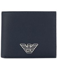 Emporio Armani Portafoglio bi-fold con applicazione - Blu