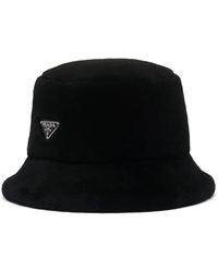 Prada - Shearling Bucket Hat - Lyst