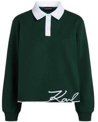 KARL LAGERFELD - Signature Polo Sweatshirt - Lyst