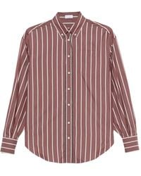 Brunello Cucinelli - Gestreifter Rock mit Knopfverschluss - Lyst