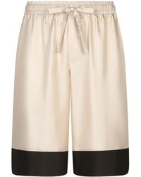 Dolce & Gabbana - Seidenshorts Mit Logo-Stickerei - Lyst