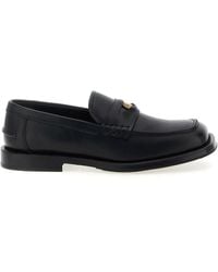 Moschino - Coin-Detail Leather Loafers - Lyst