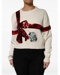 Dolce & Gabbana - Sequin-Embellished Bow-Detail Sweater - Lyst