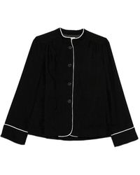 forte_forte - Piped-Trim Corduroy-Texture Jacket - Lyst