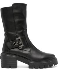 Stuart Weitzman - Soho Gia 75Mm Leather Boots - Lyst