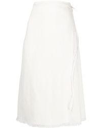 Marni - Frayed-detail Mid-length Skirt - Lyst