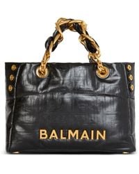 Balmain - Small Soft 1945 Calf Leather Tote Bag - Lyst