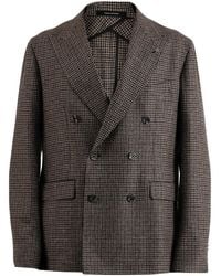 Tagliatore - Houndstooth Double-Breasted Jacket - Lyst
