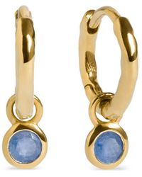 Monica Vinader - Gemstone-Pendant Hoop Earrings - Lyst