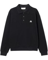 DUNST - Leather Logo-Patch Polo Shirt - Lyst