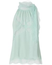 Pinko - Halterneck Top With Lace - Lyst