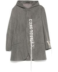 Yohji Yamamoto - Logo-Print Wool Hooded Jacket - Lyst