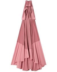 Lanvin - Two-Tone Rose Halterneck Maxi Dress - Lyst