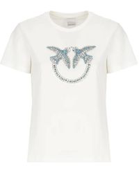 Pinko - Love Birds Studded T-Shirt - Lyst