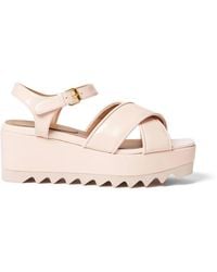 Stella McCartney - Criss-Cross Flatform Sandals - Lyst