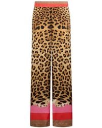 Roberto Cavalli - Animal-Print Trousers - Lyst