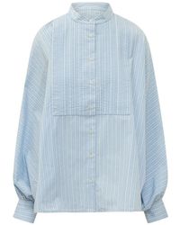 SOSUE - Antonia Smocked-Detail Striped Blouse - Lyst