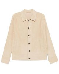 Eleventy - Leather Shirt Jacket - Lyst
